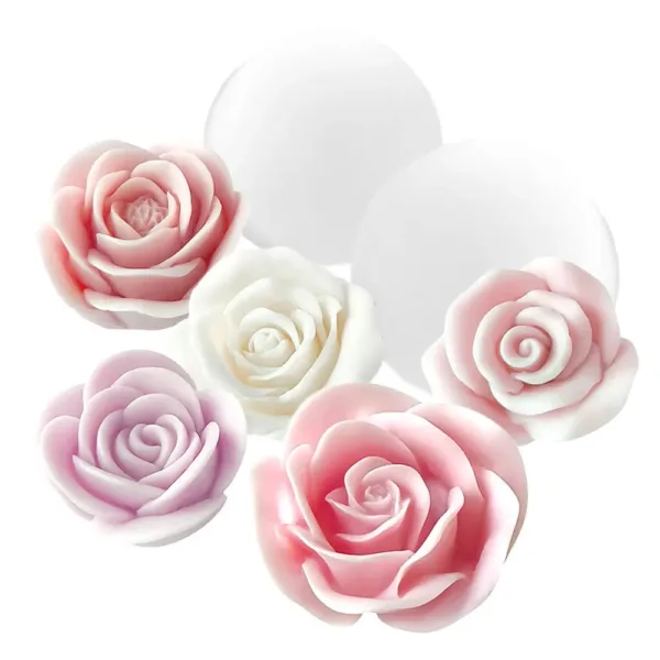 Multi Style Rose Silicone Molds for Scented Candle Flower Gypsum Resin Moulds Wedding Cake Decor Valentine’s Day Chocolate Gifts