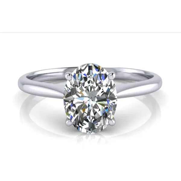 GRA Certified 1/2/3 Carat Oval Cut Moissanite Solitaire Diamond Ring 925 Sterling Silver Engagement Wedding Rings for Women