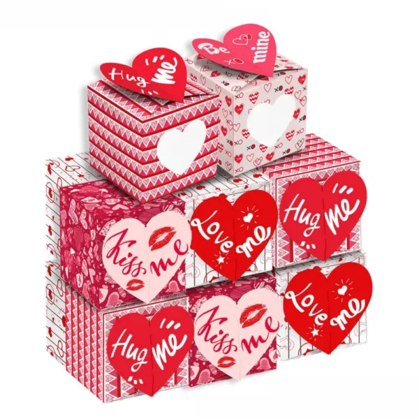 12pcs Valentines Day Mother's Day Cupcake Gift Boxes Bakery Pastries Cookies Candy Party Supplies Decorations