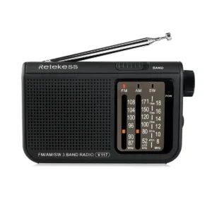 Retekess V117 Radio FM Portable Radios AM FM SW All Waves Radio Multiband Shortwave Full Band Radio Battery Operated