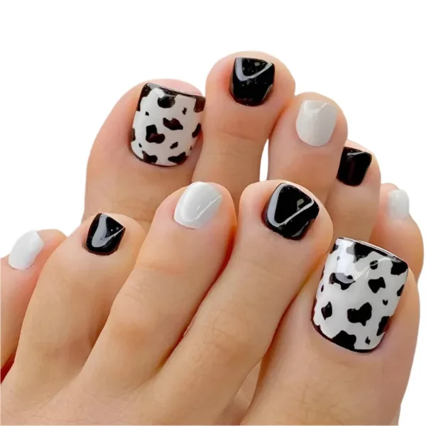 fake nails for summer season glitte pattern press on false nails